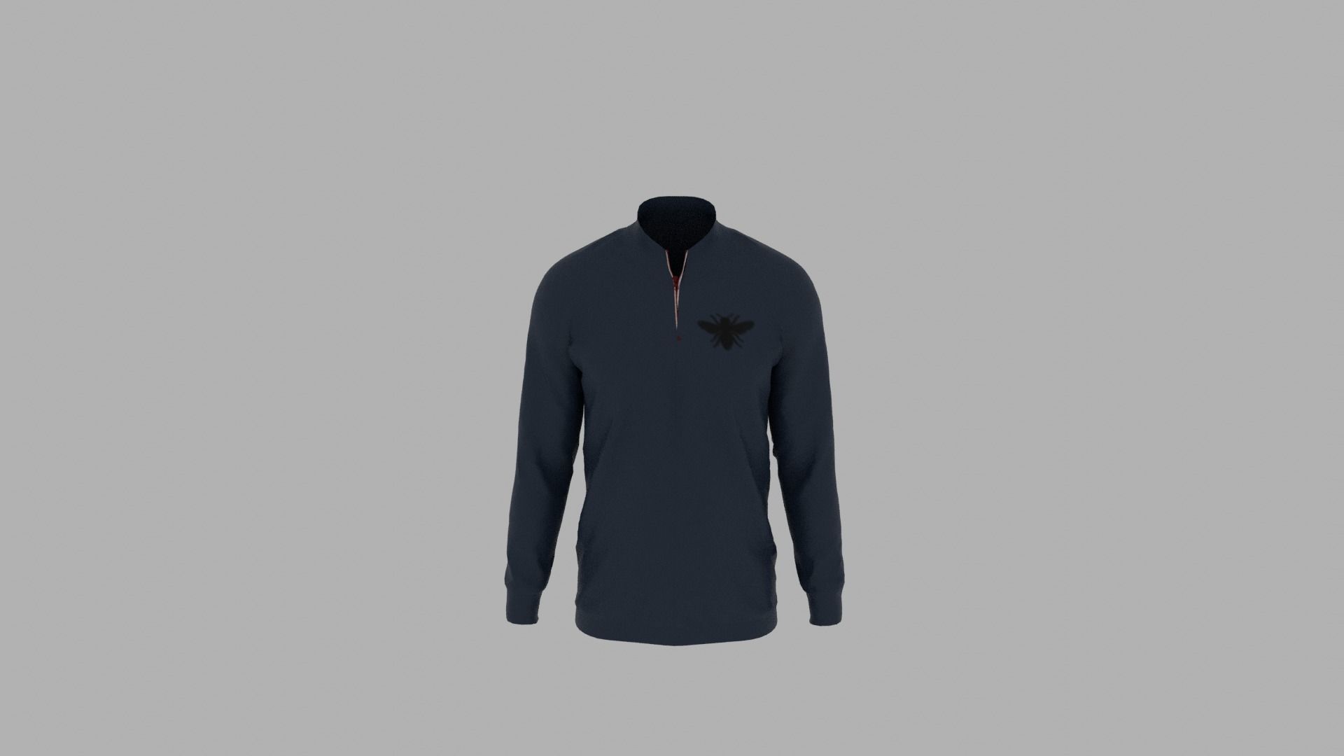 Sweater half zip mannequin Low-poly 3D model_5