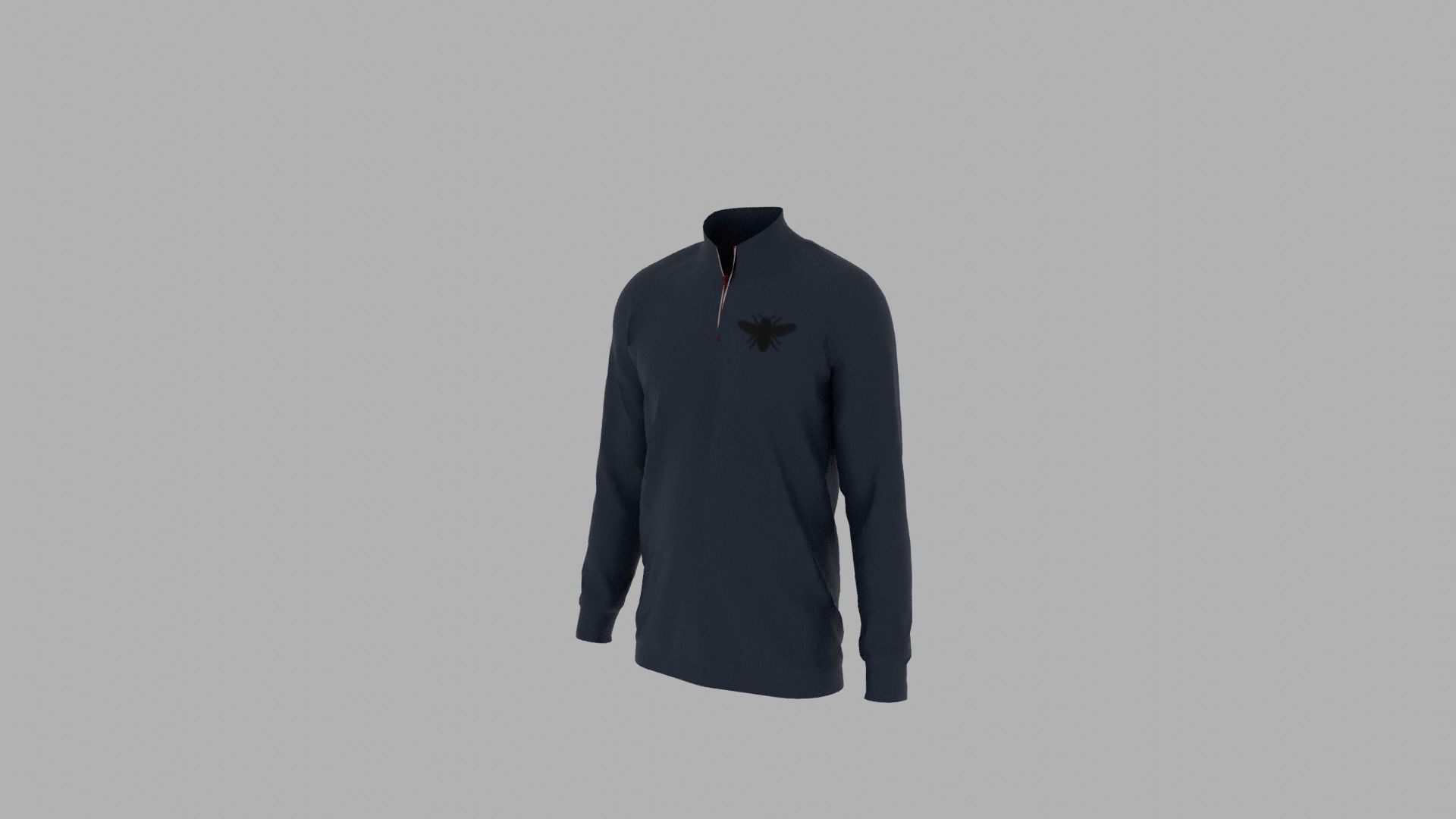 Sweater half zip mannequin Low-poly 3D model_2