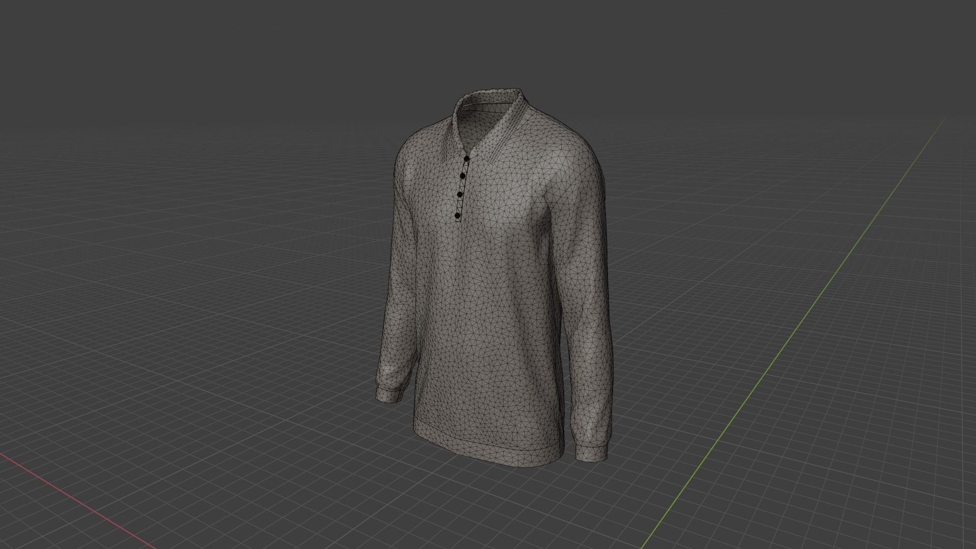 Sweater mannequin wearing long sleeved shirt Low-poly 3D model_9