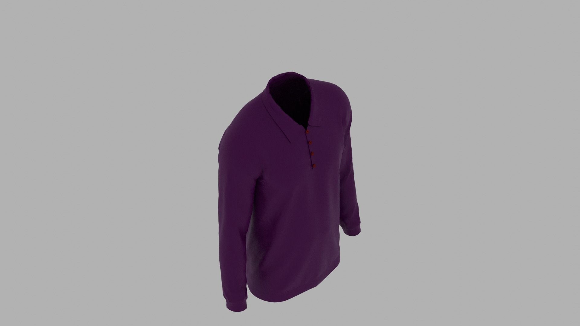 Sweater mannequin wearing long sleeved shirt Low-poly 3D model_7