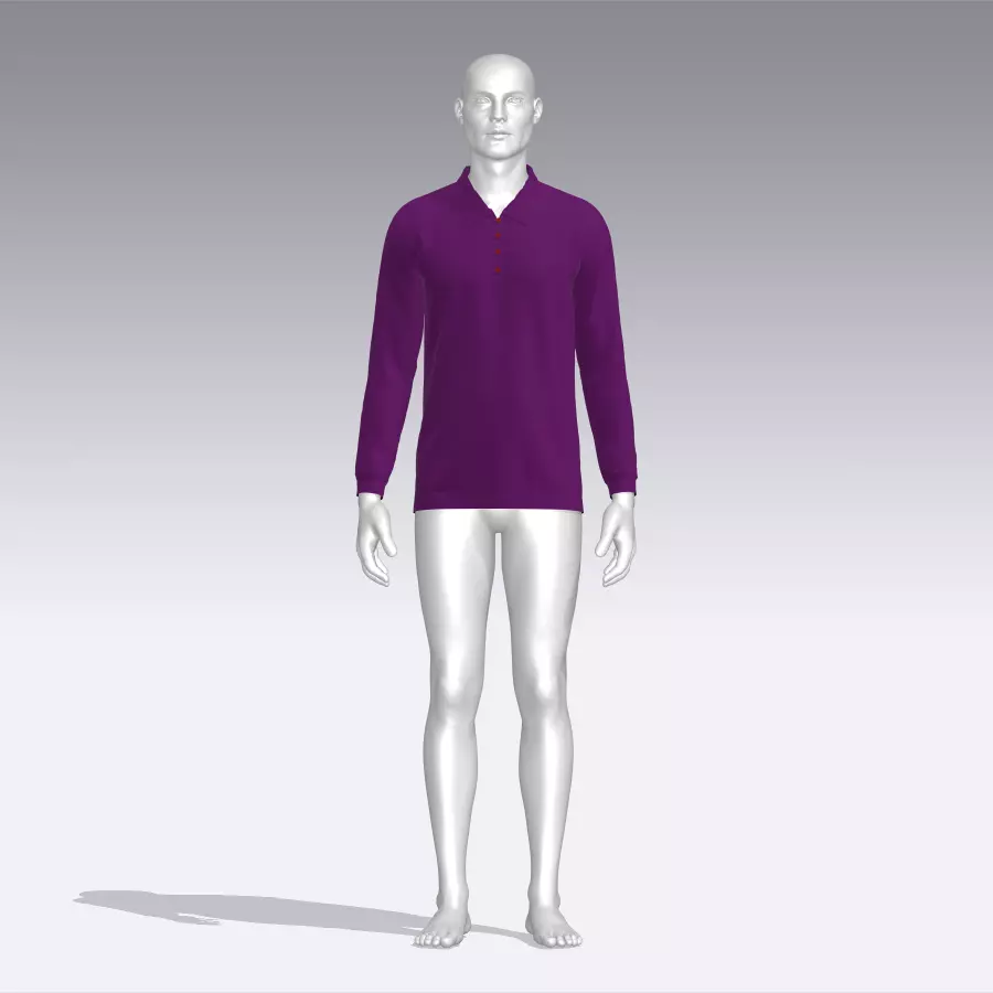 Sweater mannequin wearing long sleeved shirt Low-poly 3D model_0