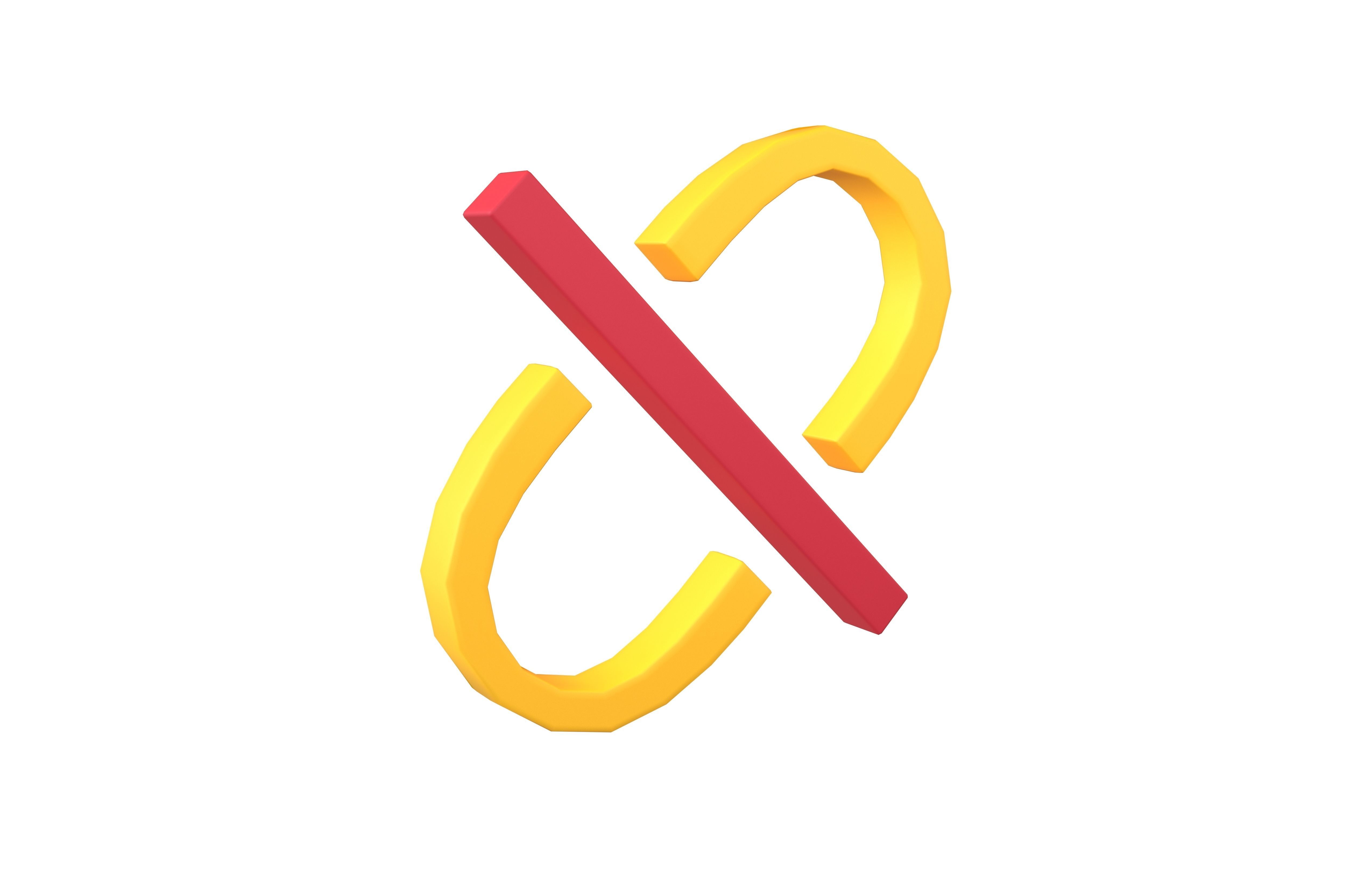 Disconnect Symbol v1 004 Low-poly 3D model_1