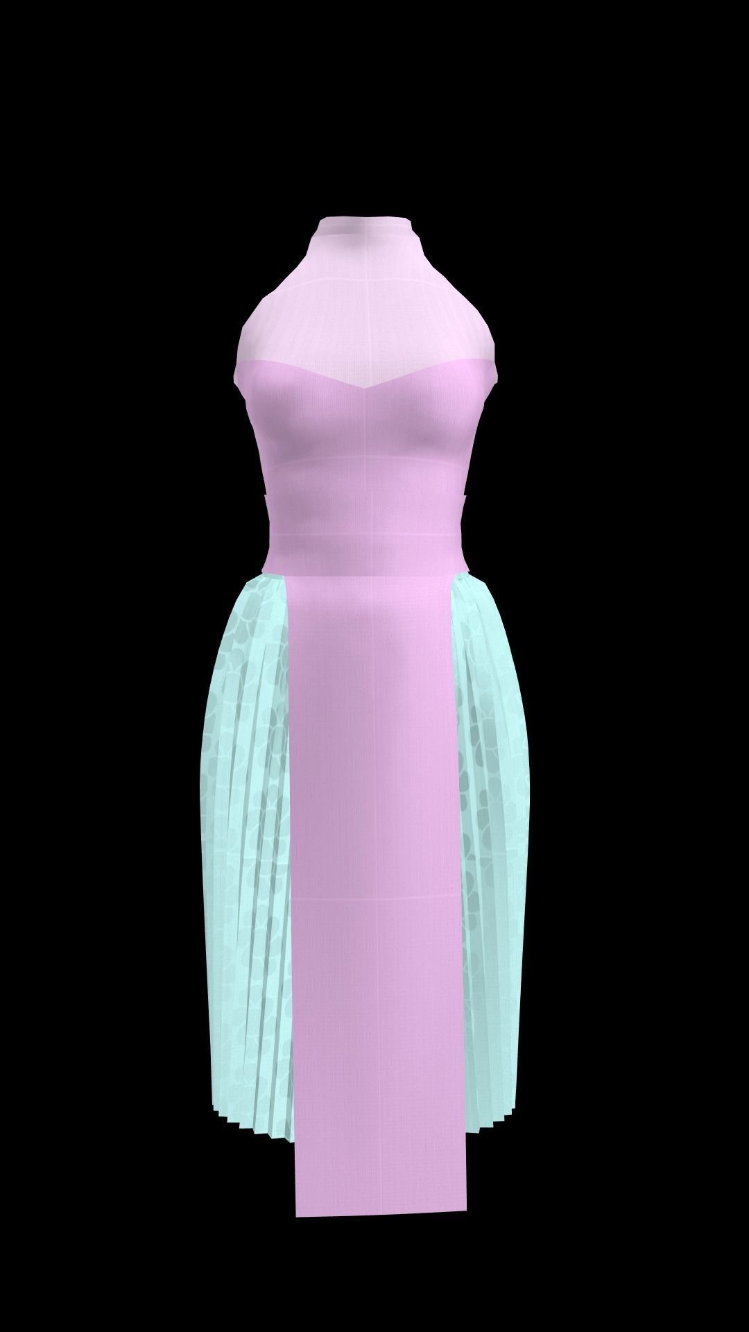 female outfit for Hmong 3d cartoon  3D model_1