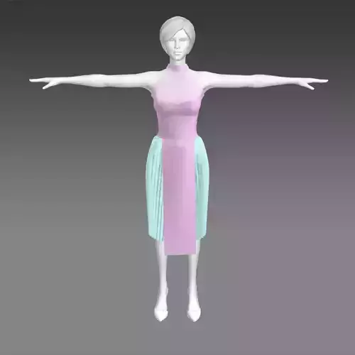 female outfit for Hmong 3d cartoon  3D model