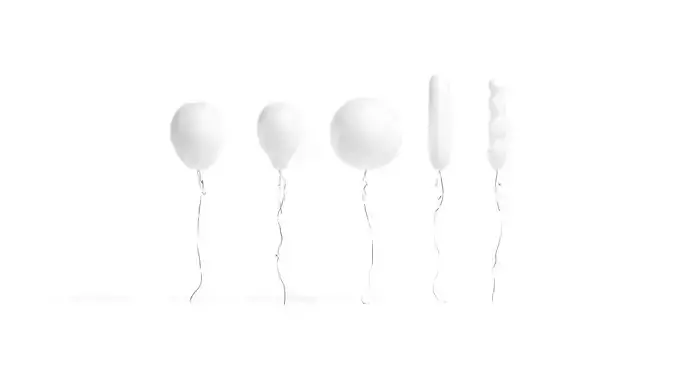 White Helium Balloons Set - 5 foil gift balloon shapes