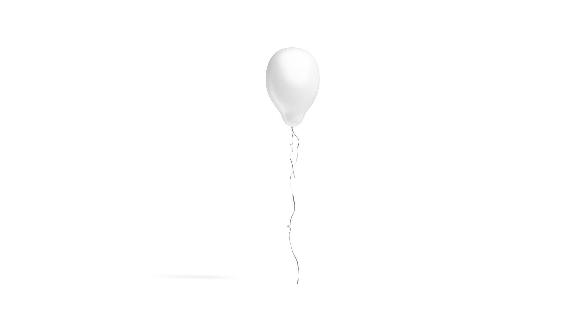 White Helium Balloons Set - 5 foil gift balloon shapes Low-poly 3D model_4
