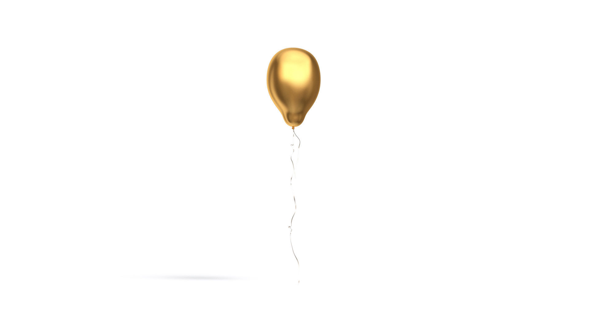 Gold Helium Balloons Set - 5 foil gift balloon shapes Low-poly 3D model_4