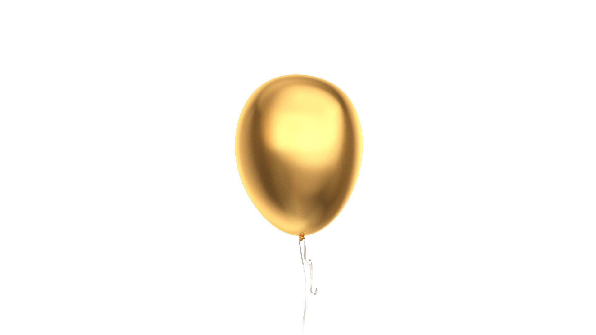 Gold Helium Balloons Set - 5 foil gift balloon shapes Low-poly 3D model_3