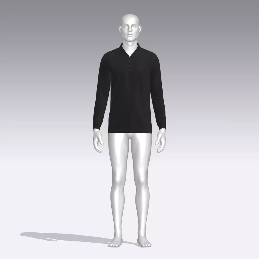 Sweater mannequin wearing long sleeved shirt Low-poly 3D model_0