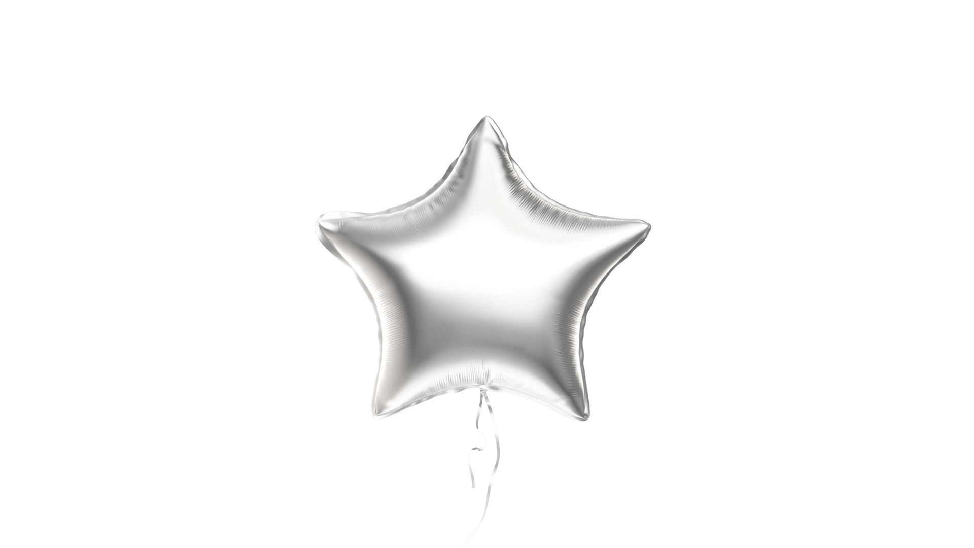 Silver Helium Balloons Set - 4 foil gift balloon shapes Low-poly 3D model_3