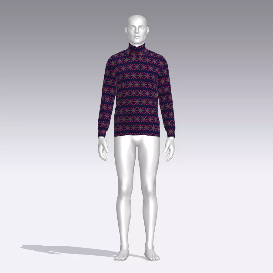 Sweater mannequin wearing Low-poly 3D model_0