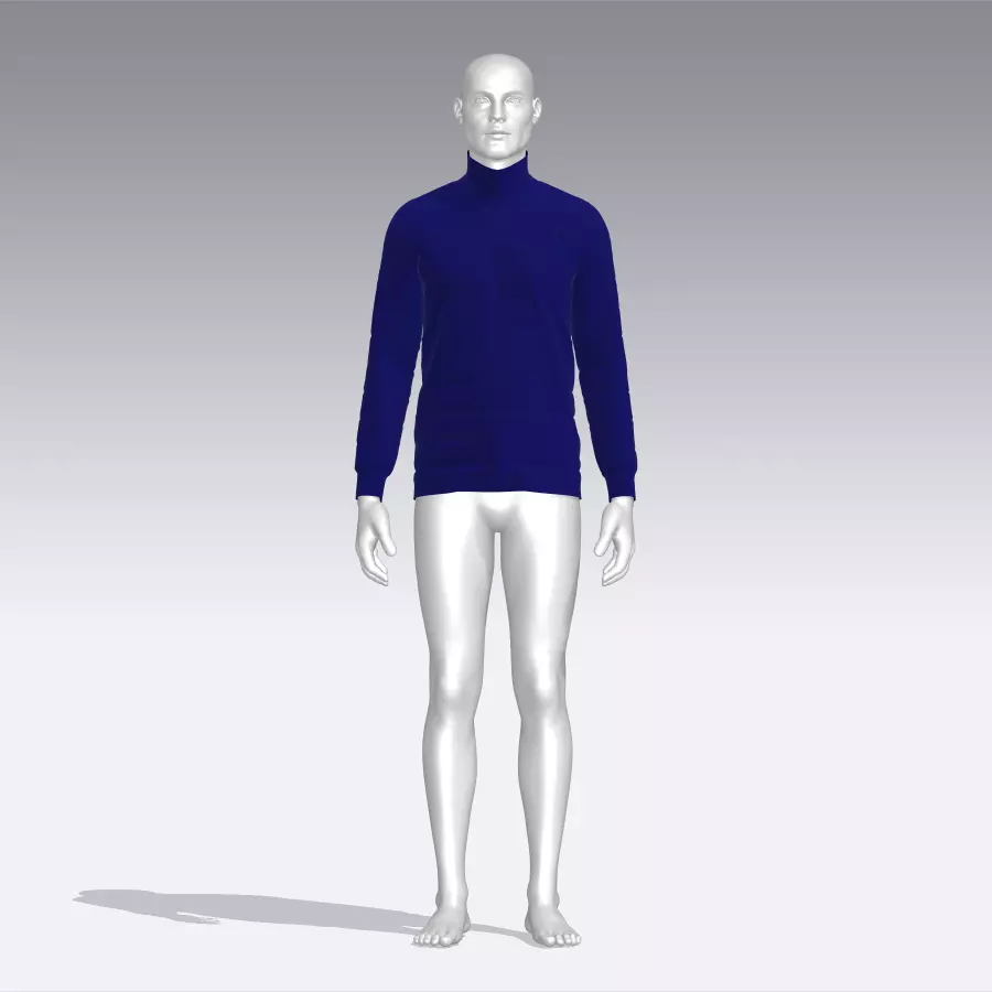 Sweater mannequin wearing turtleneck Low-poly 3D model_0