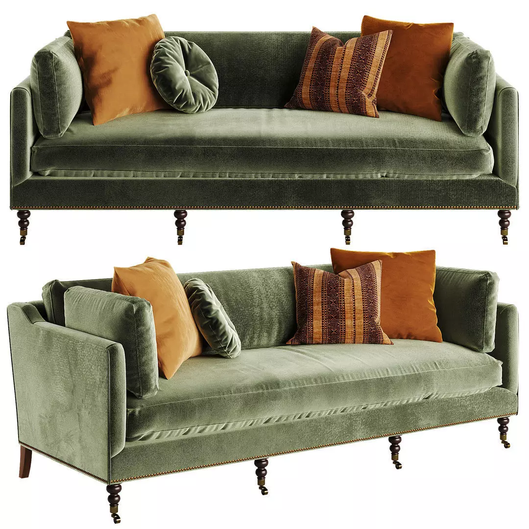 One Kings Lane Margot 90 Velvet Sofa 3D model