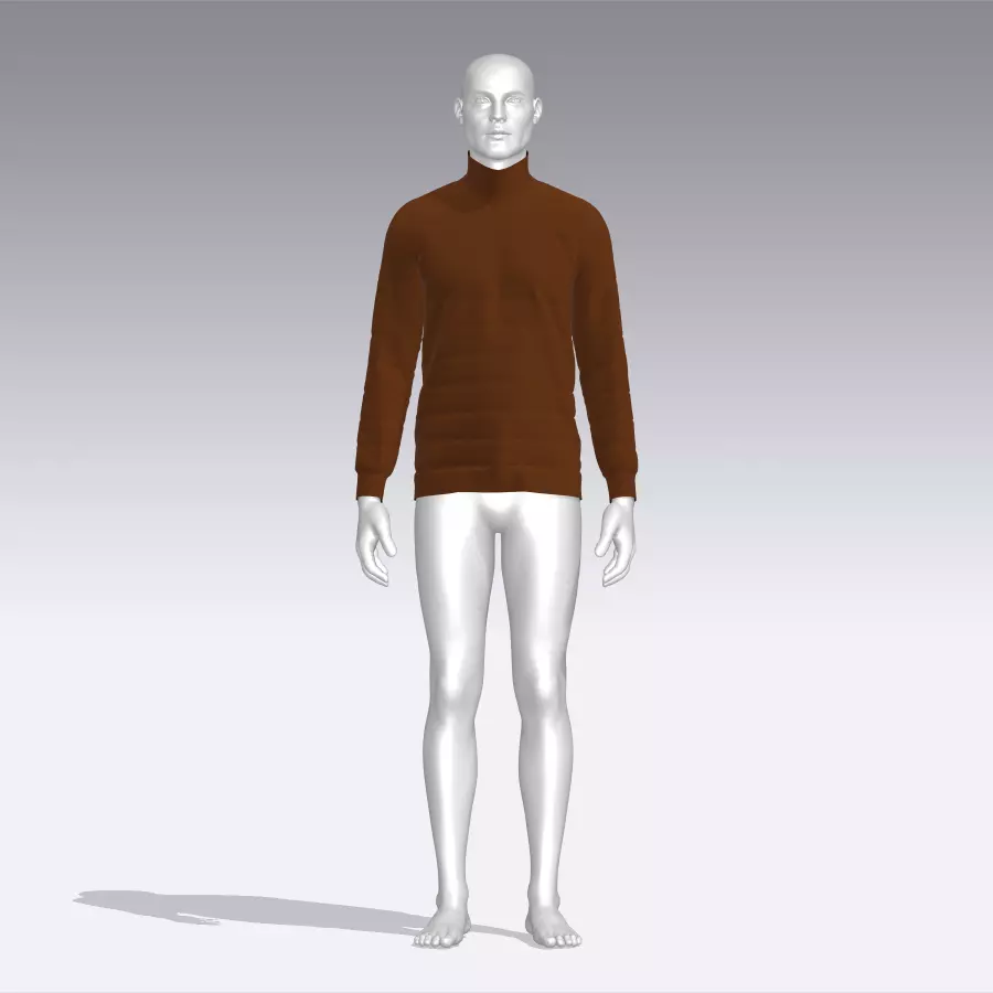 Sweater mannequin wearing turtleneck Low-poly 3D model_0