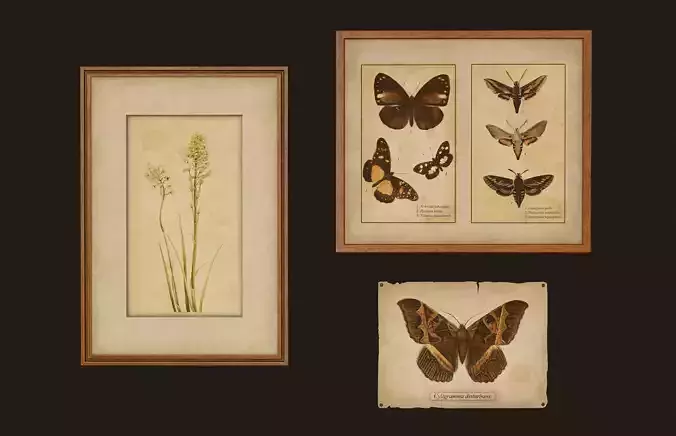 Old Picture Frames - PBR Game Ready Low-poly 3D model