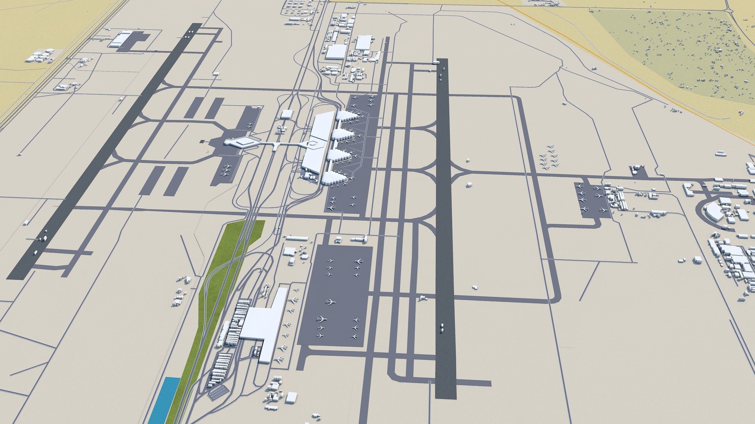 Riyadh City Saudi Arabia Low-poly 3D model_14