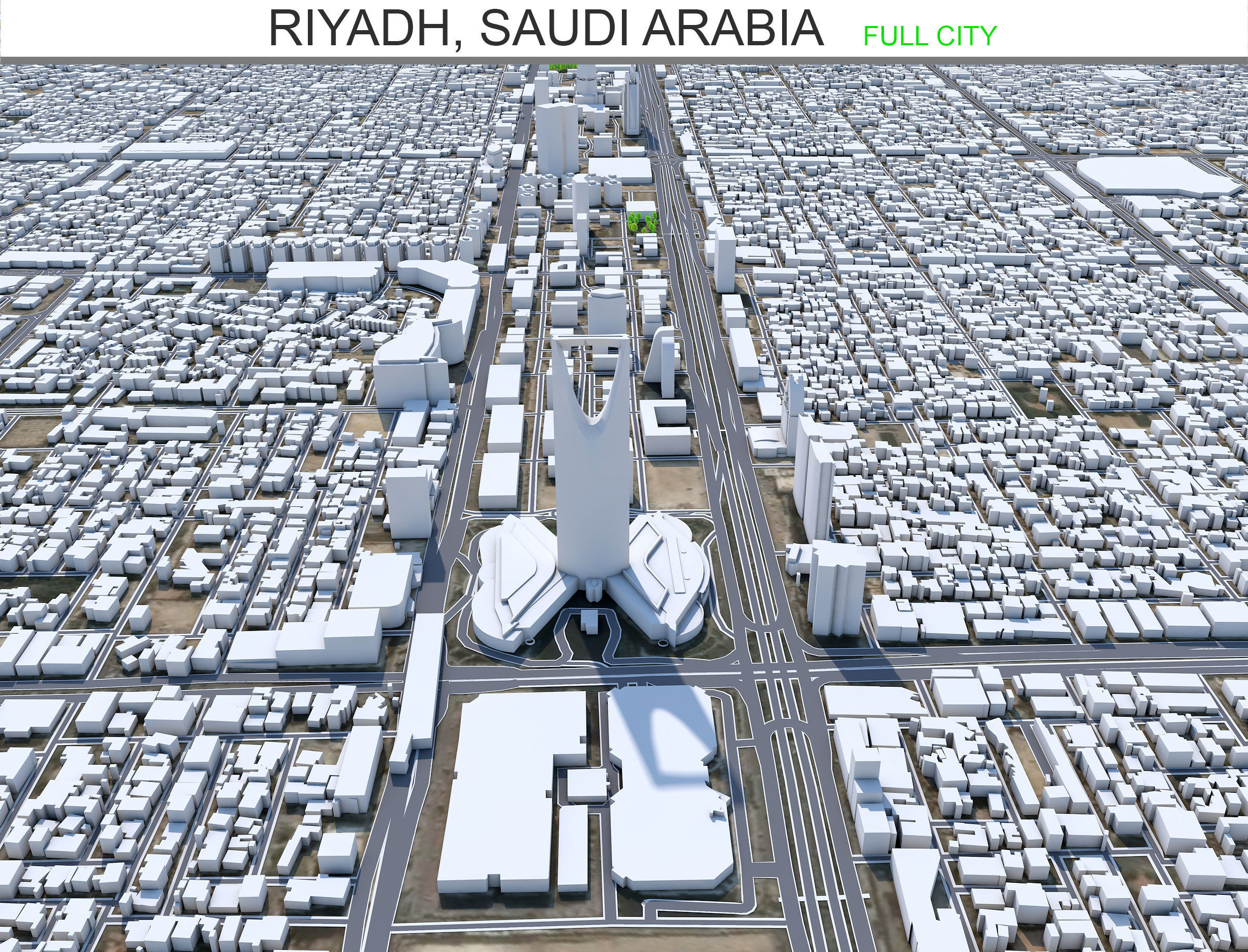 Riyadh City Saudi Arabia Low-poly 3D model_26