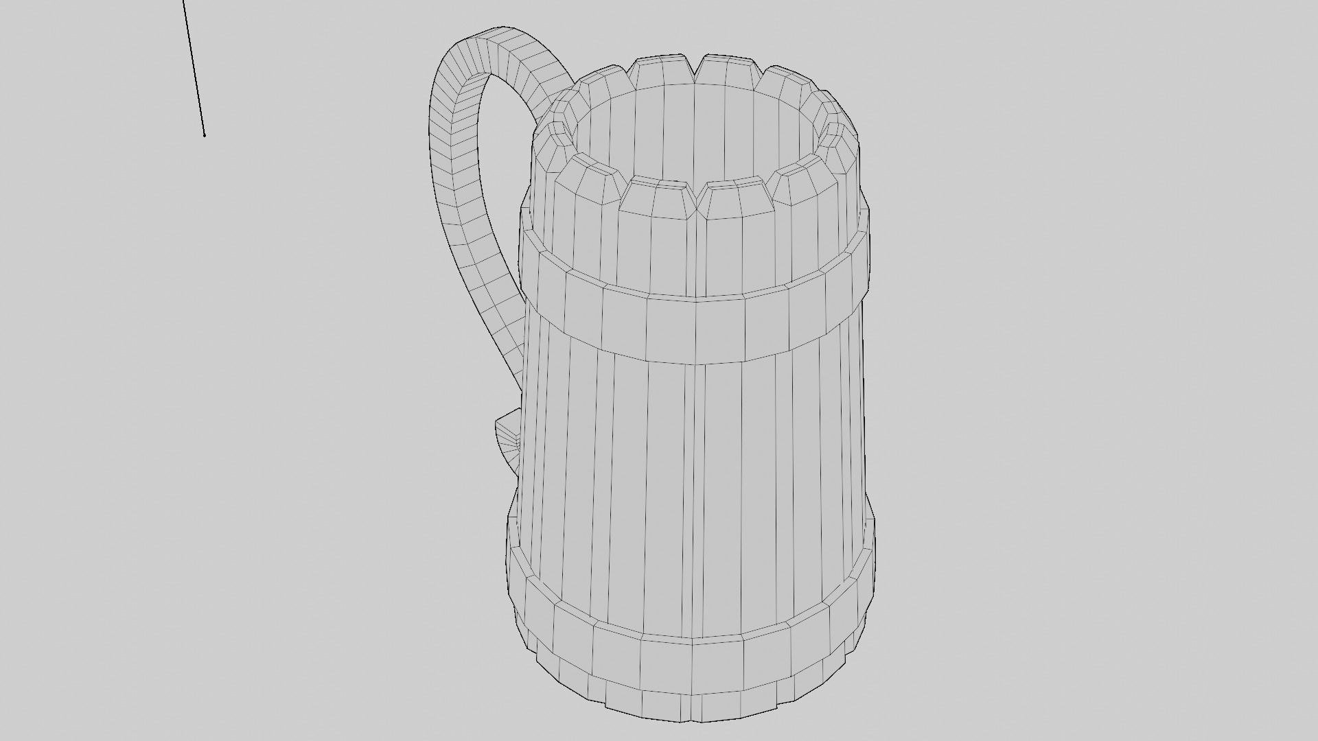 Stylized Wooden Mug Low-poly 3D model_5