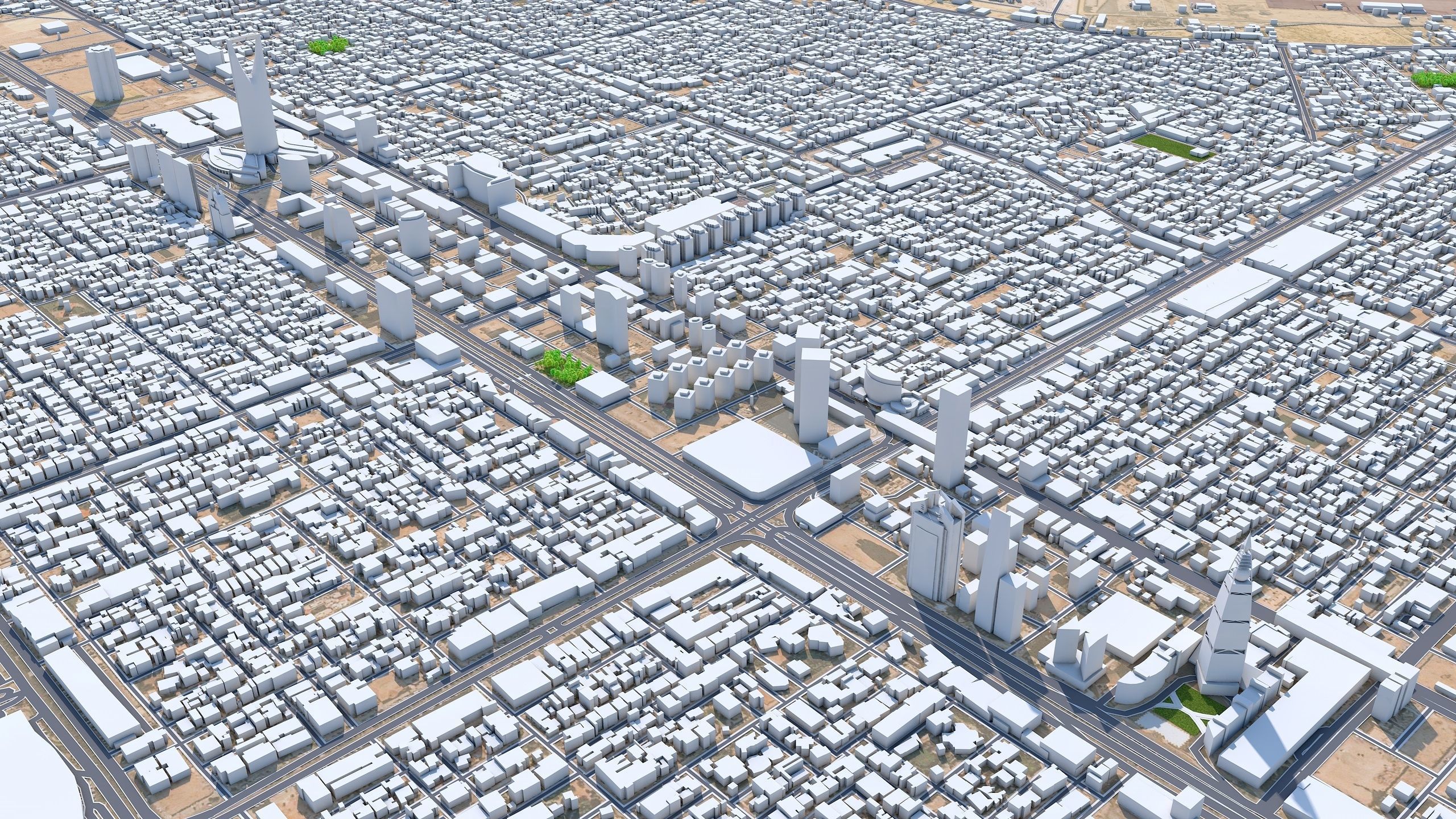 Riyadh Downtown Saudi Arabia Low-poly 3D model_1