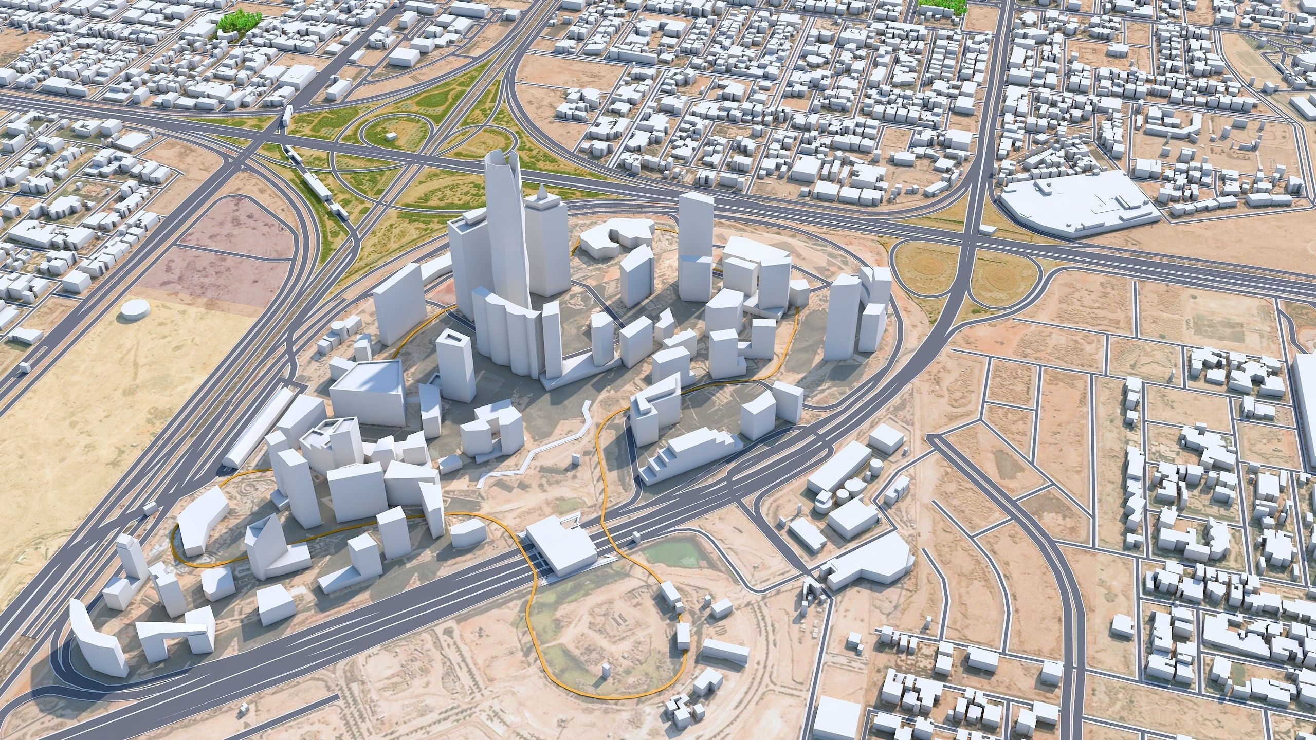 Riyadh Downtown Saudi Arabia Low-poly 3D model_6