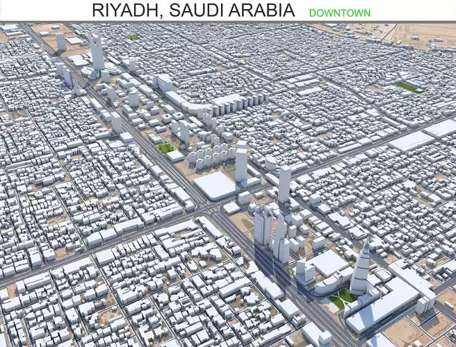 Riyadh Downtown Saudi Arabia Low-poly 3D model