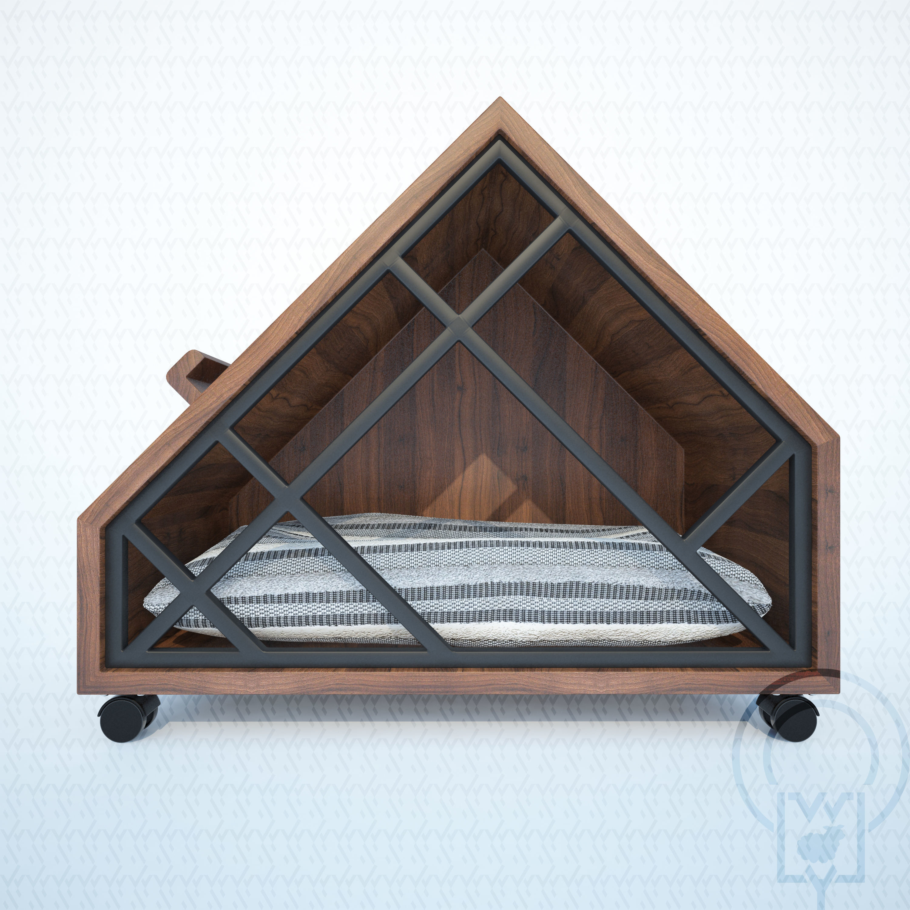 Grid pet House Low-poly 3D model_19