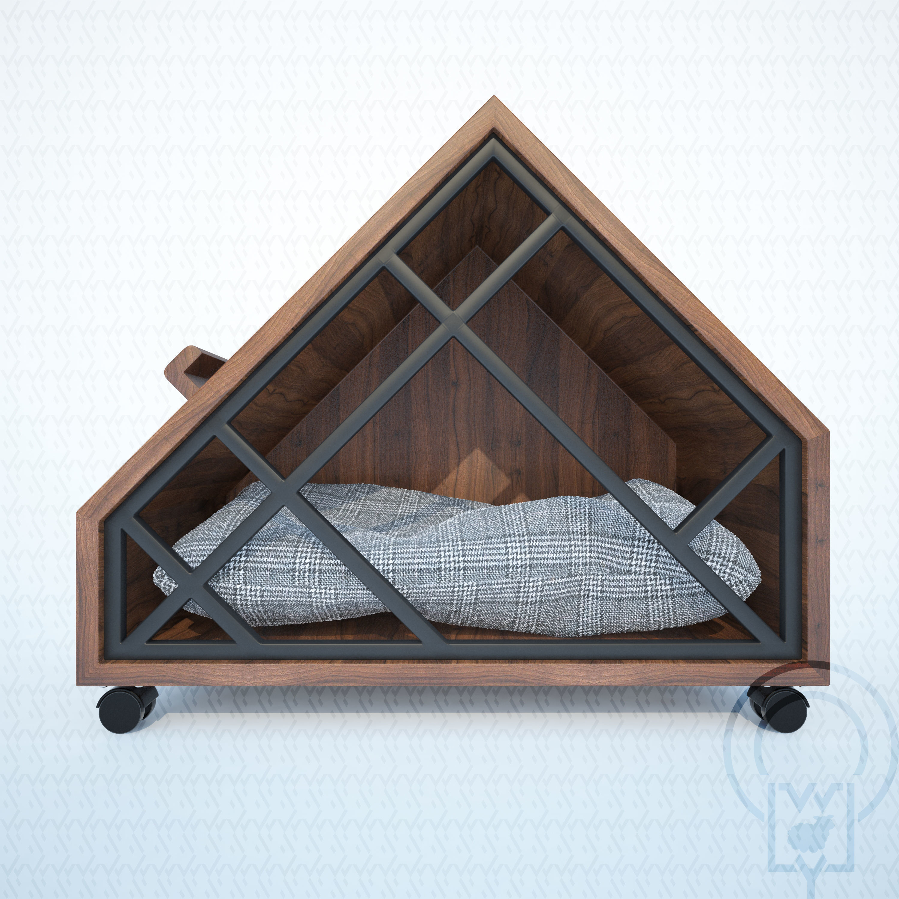 Grid pet House Low-poly 3D model_13