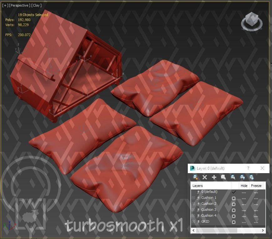 Grid pet House Low-poly 3D model_25