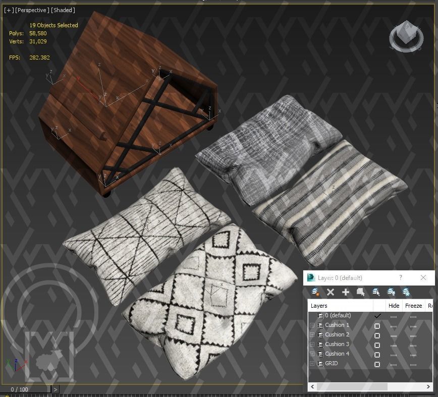 Grid pet House Low-poly 3D model_21
