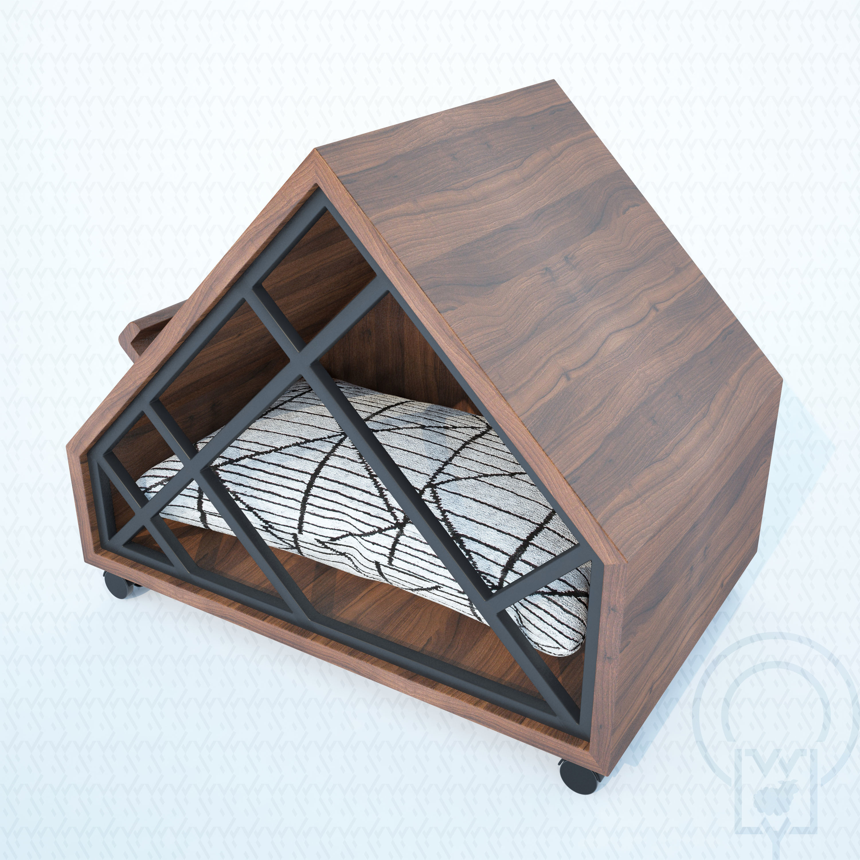 Grid pet House Low-poly 3D model_11