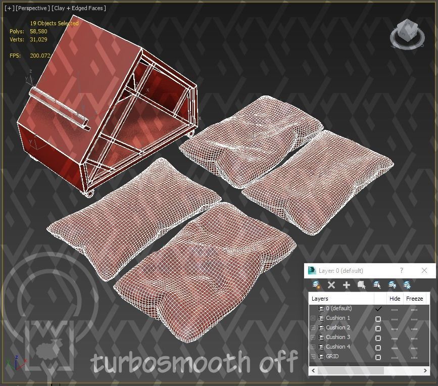 Grid pet House Low-poly 3D model_23