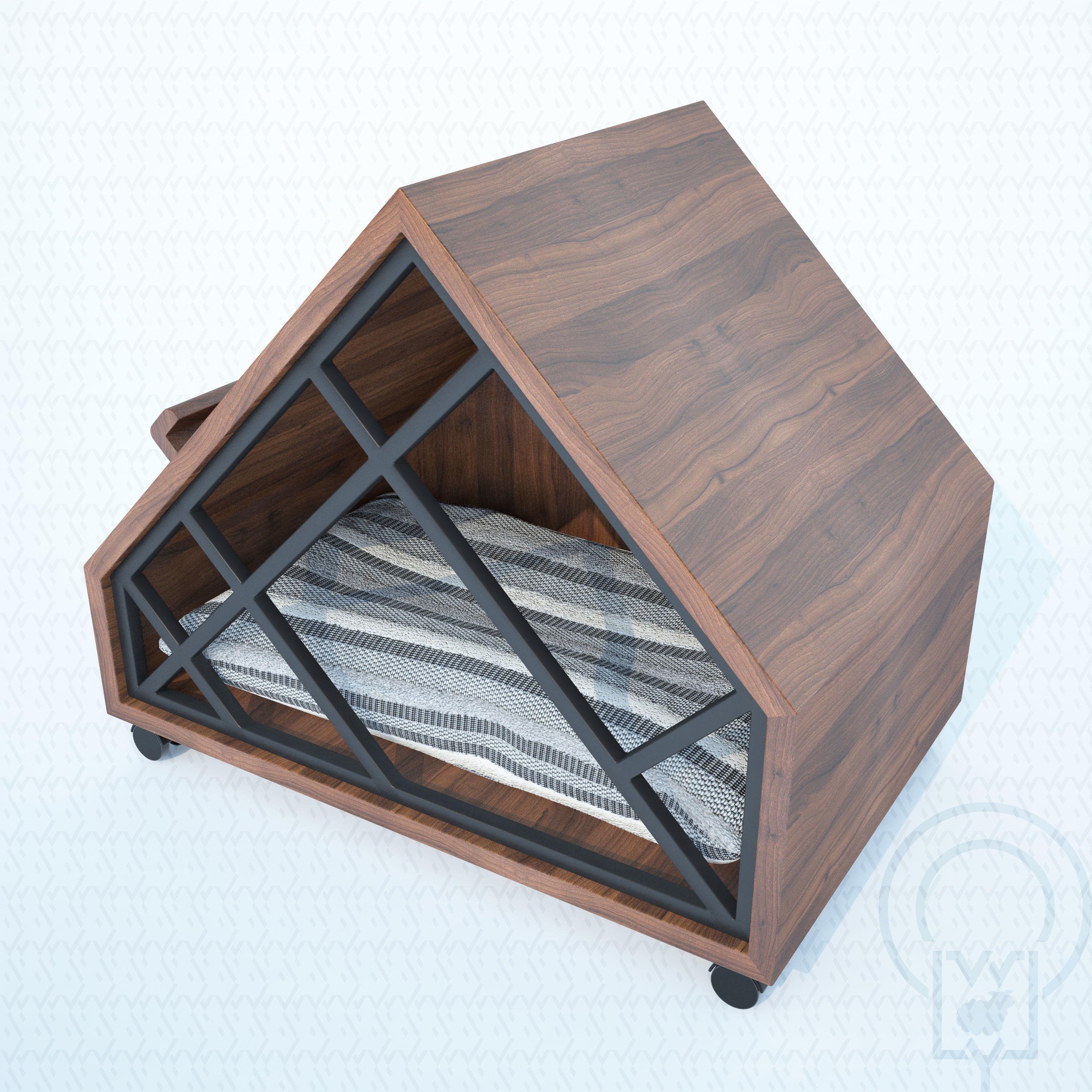 Grid pet House Low-poly 3D model_18