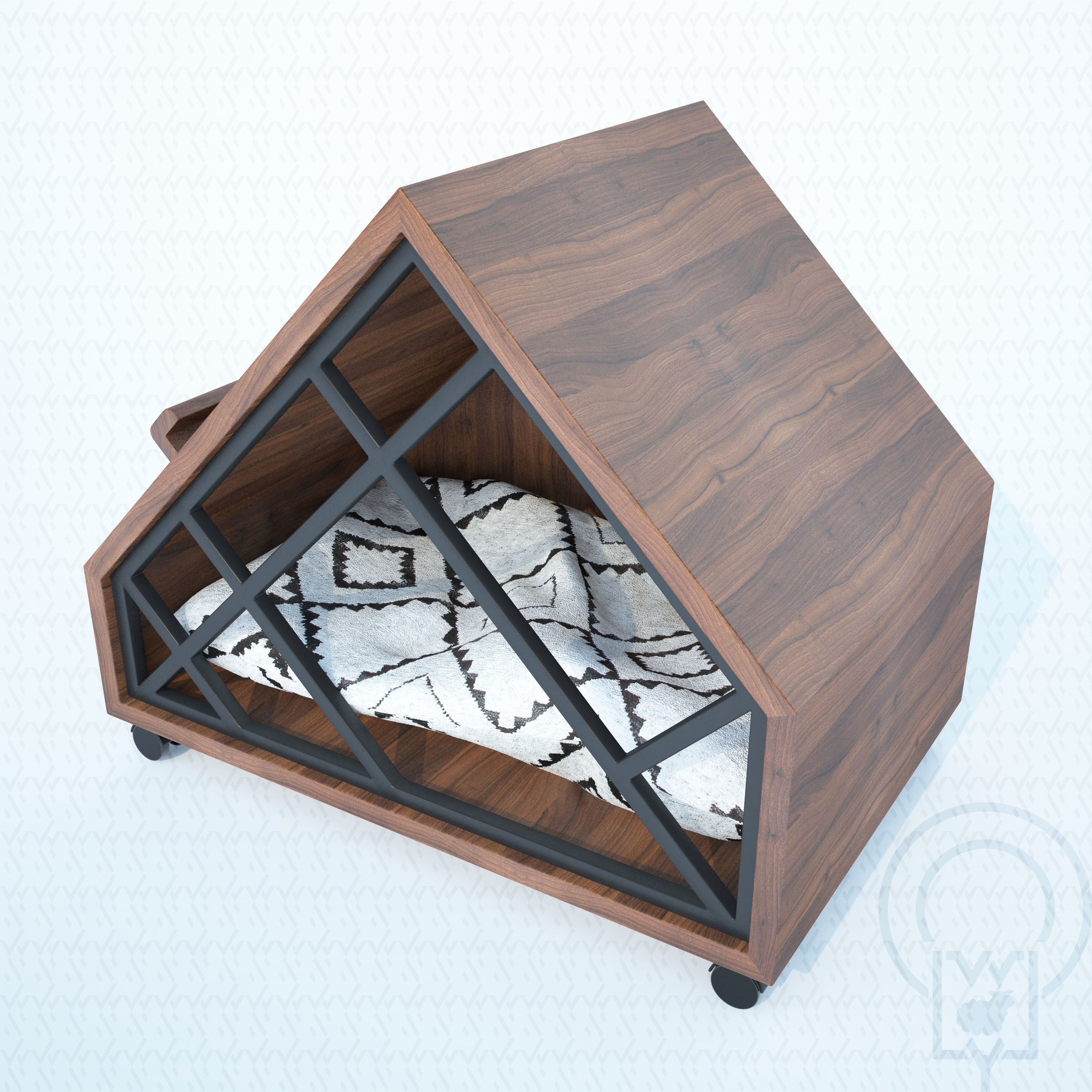 Grid pet House Low-poly 3D model_17