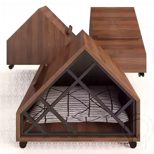 Grid pet House Low-poly 3D model