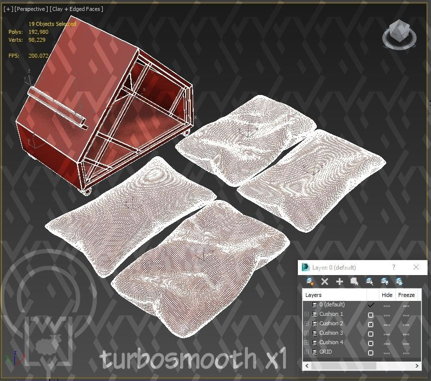 Grid pet House Low-poly 3D model_24