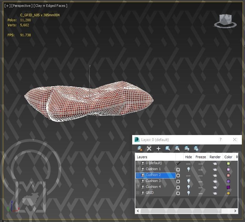 Grid pet House Low-poly 3D model_29