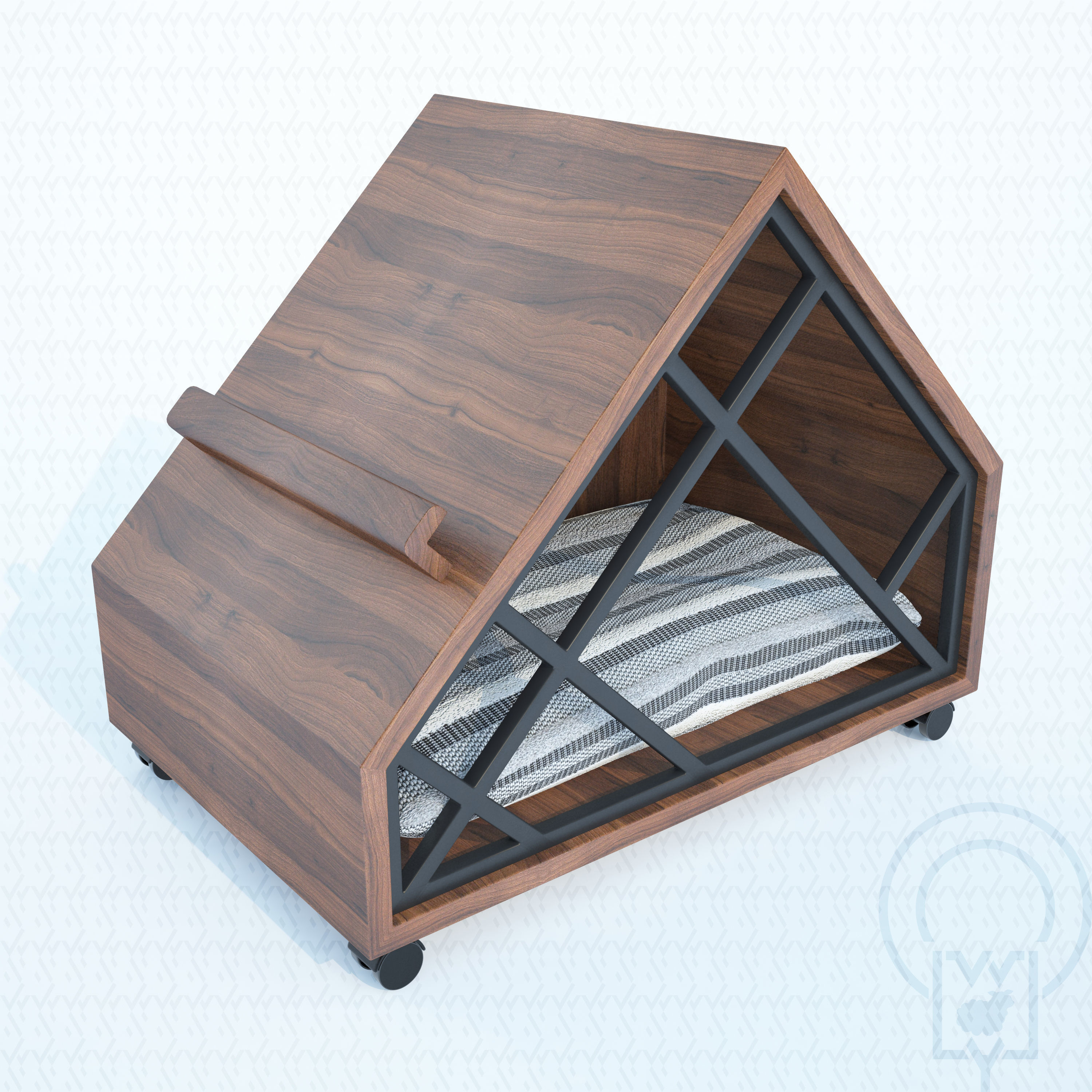 Grid pet House Low-poly 3D model_20