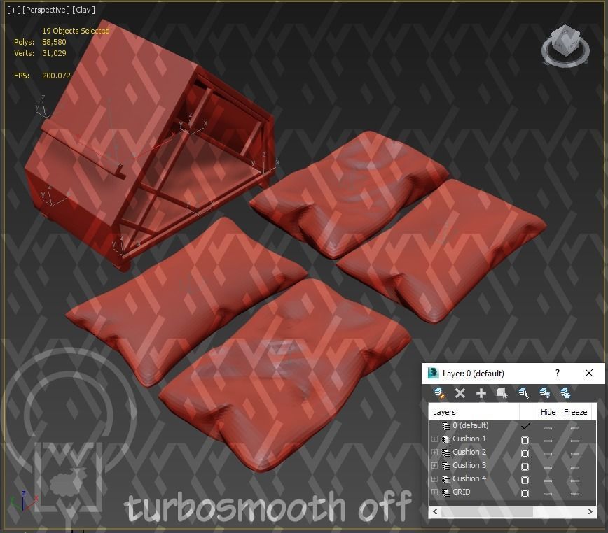 Grid pet House Low-poly 3D model_22