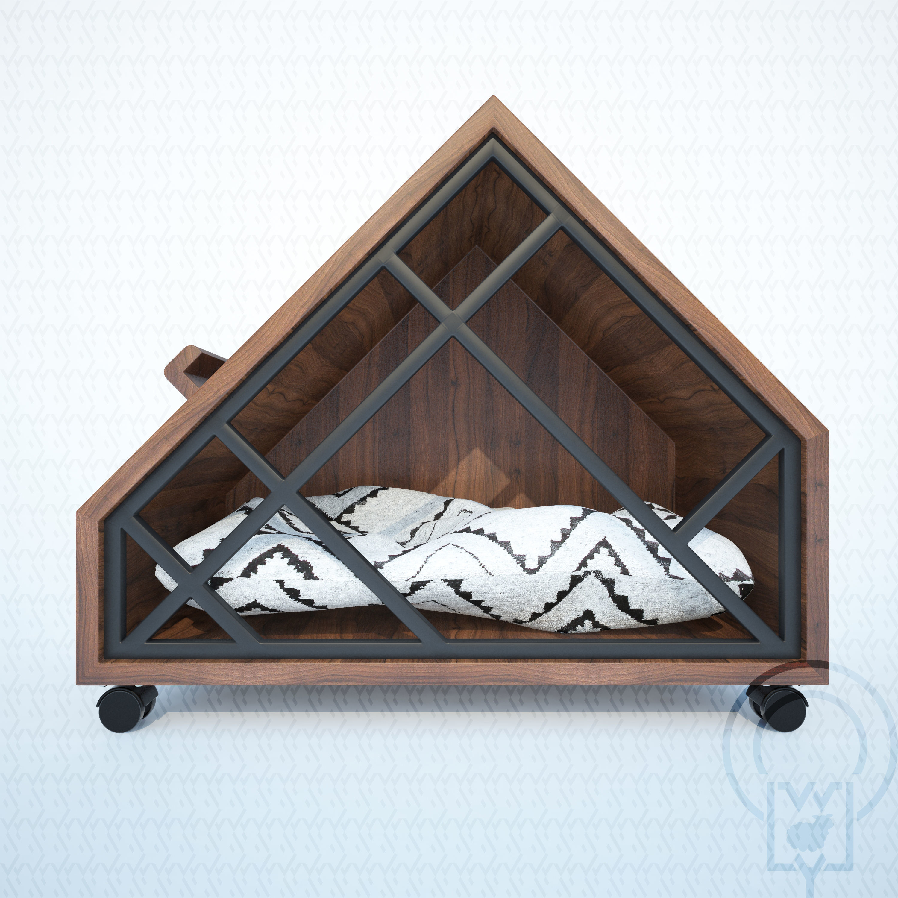 Grid pet House Low-poly 3D model_16