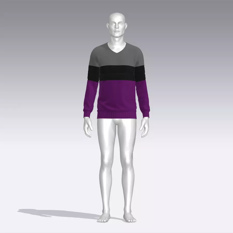 Sweater mannequin wearing Low-poly 3D model_0