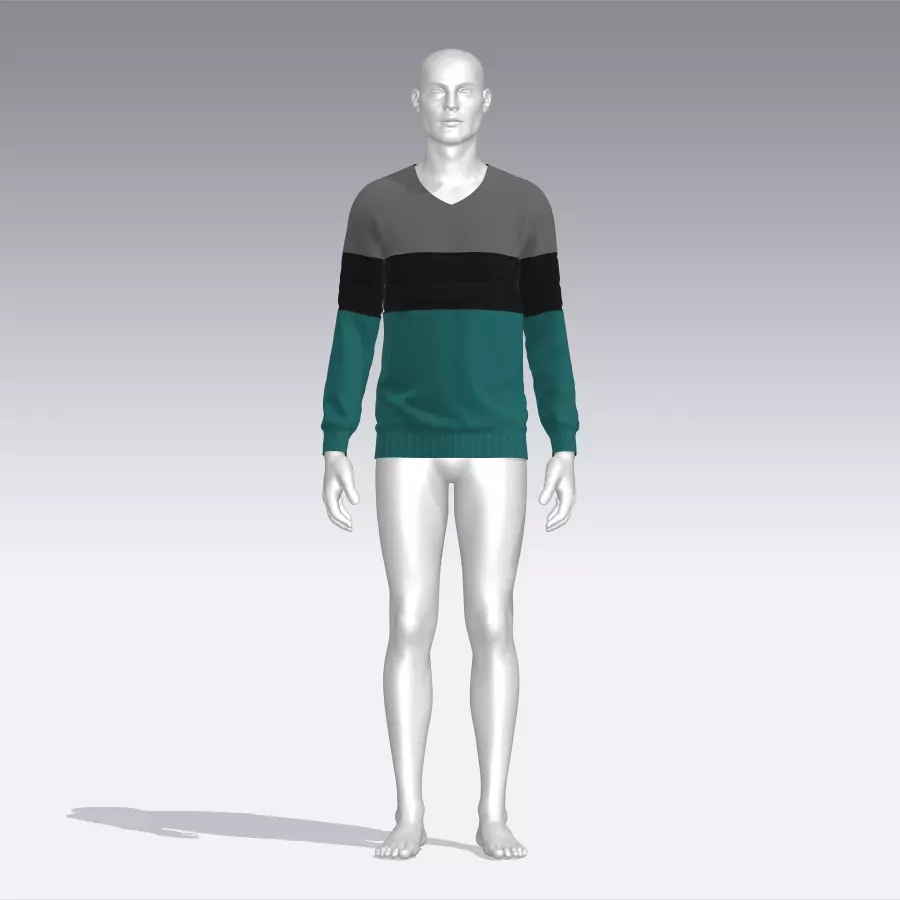 Sweater mannequin wearing Low-poly 3D model_0