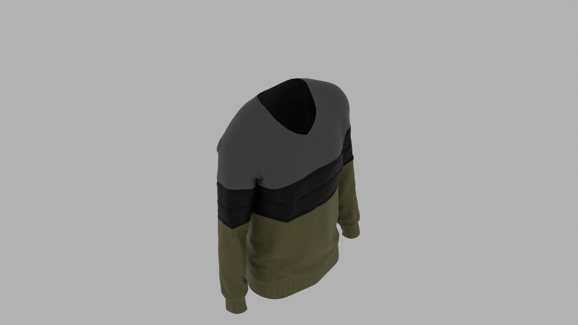 Sweater mannequin wearing Low-poly 3D model_7