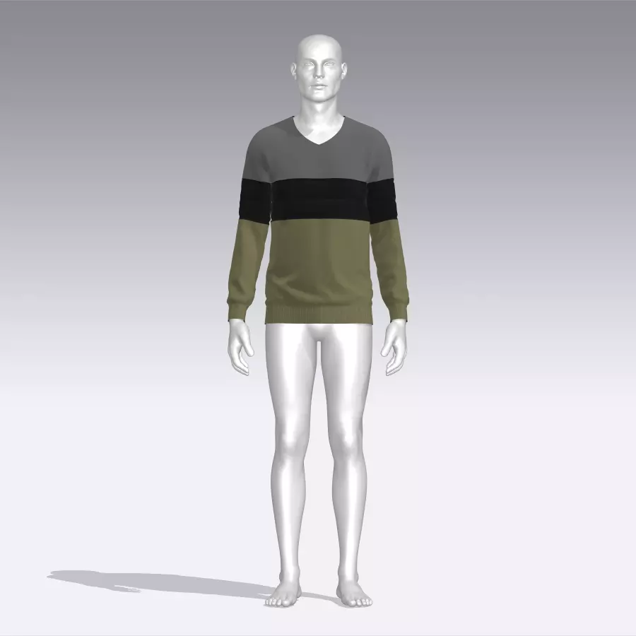 Sweater mannequin wearing Low-poly 3D model_0