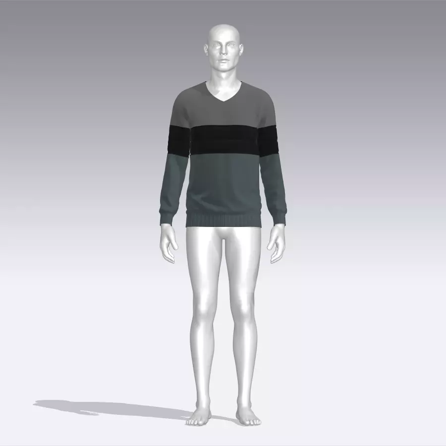 Sweater mannequin wearing Low-poly 3D model_0