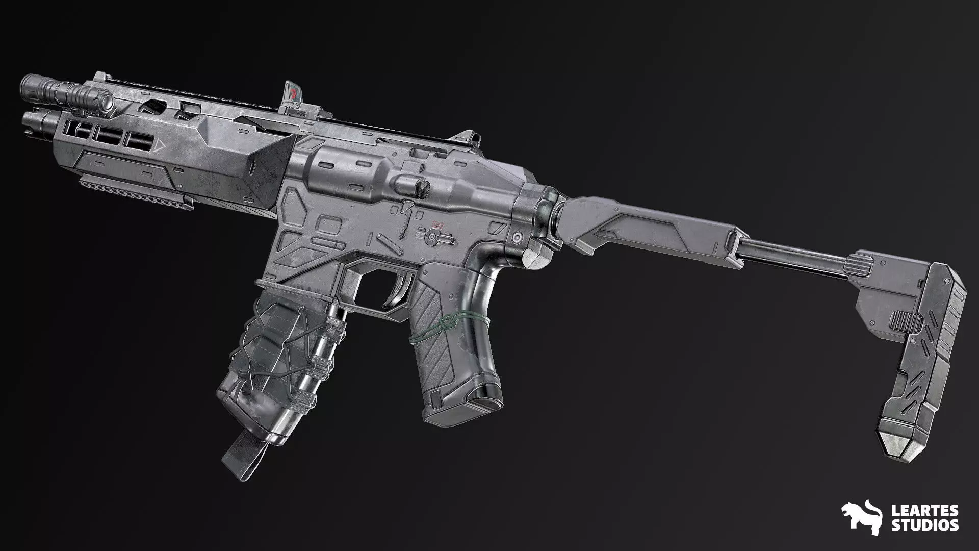 Cyberpunk Assault Rifles Low-poly 3D model_0