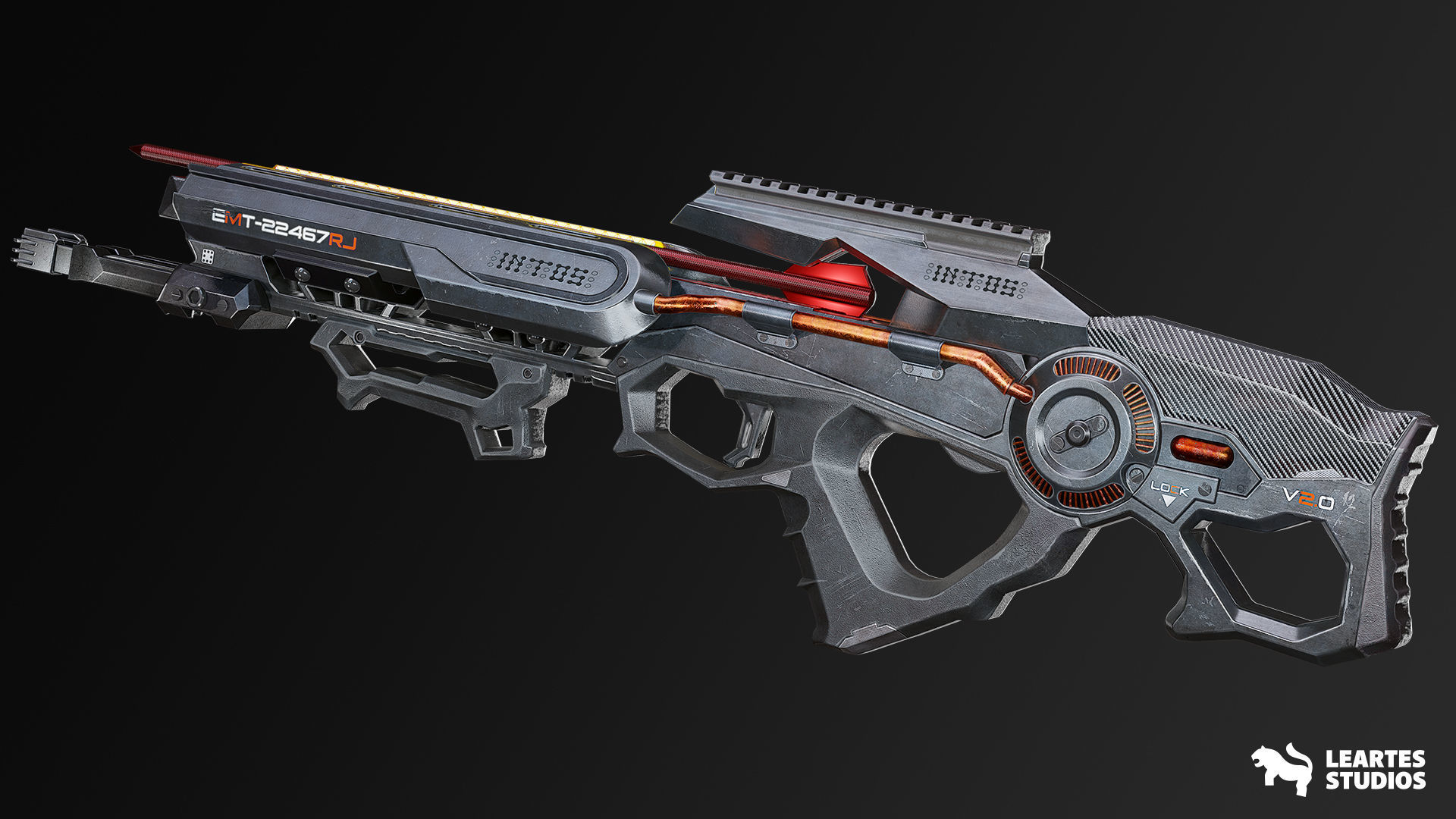 Cyberpunk Assault Rifles Low-poly 3D model_2