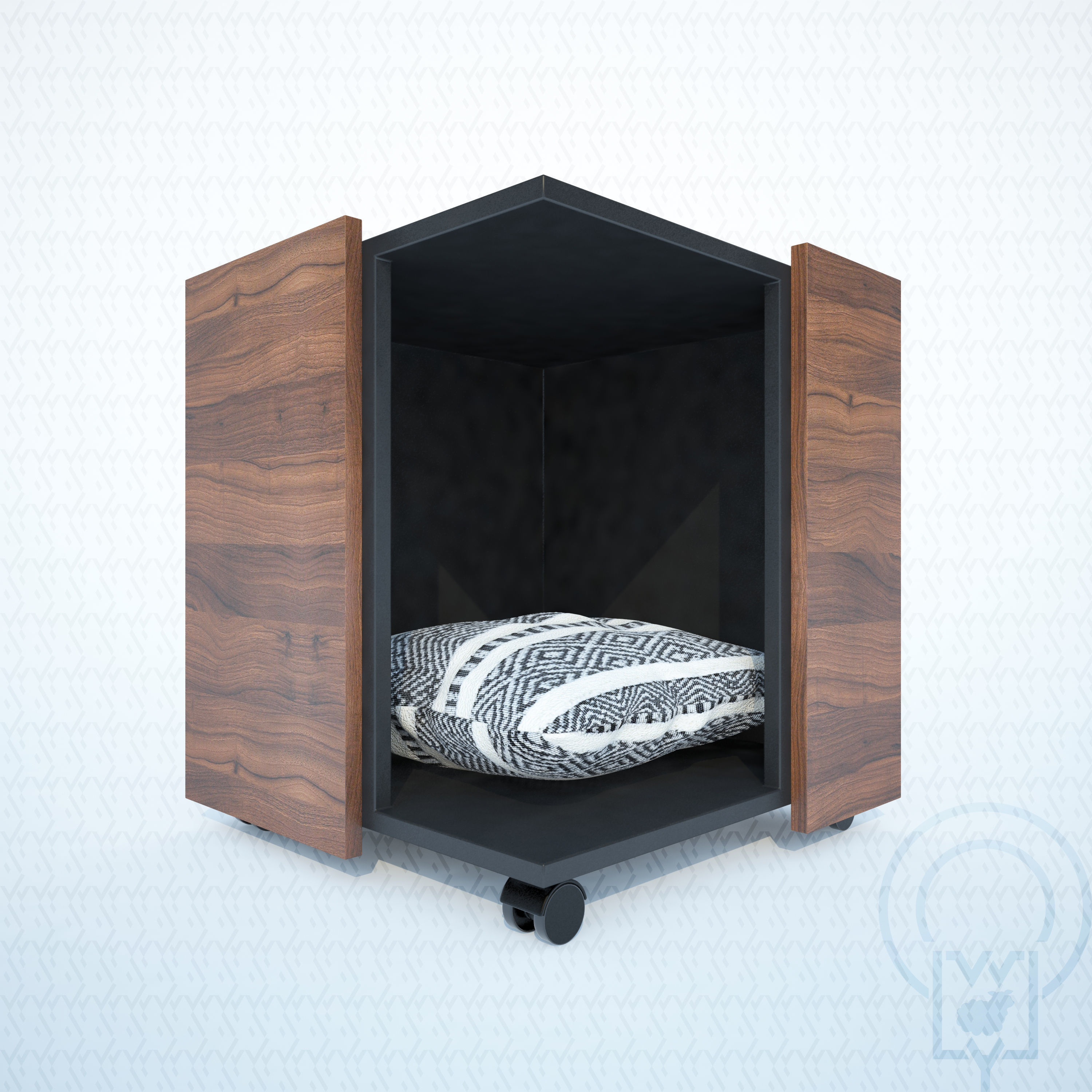 Corner pet House Low-poly 3D model_13