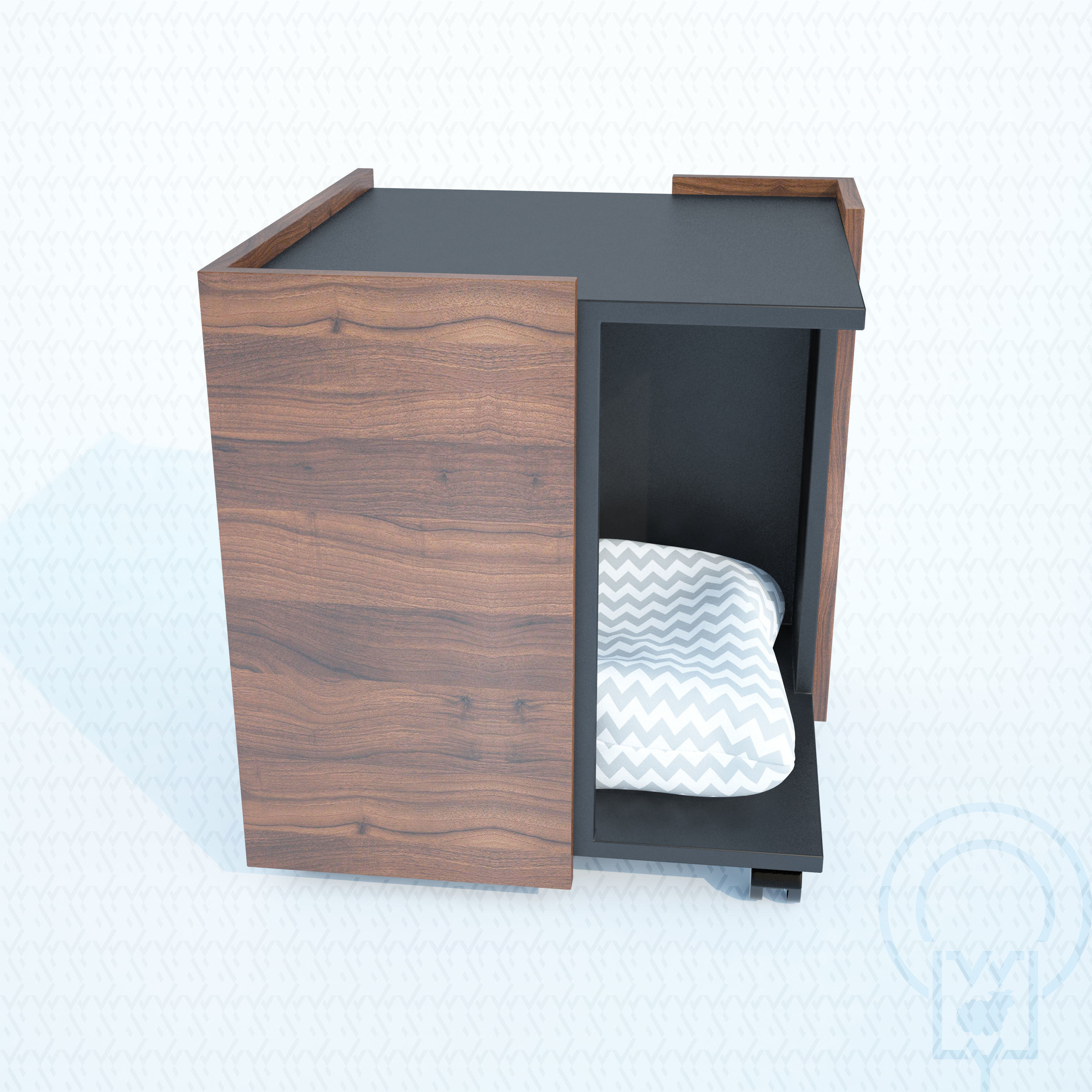 Corner pet House Low-poly 3D model_20