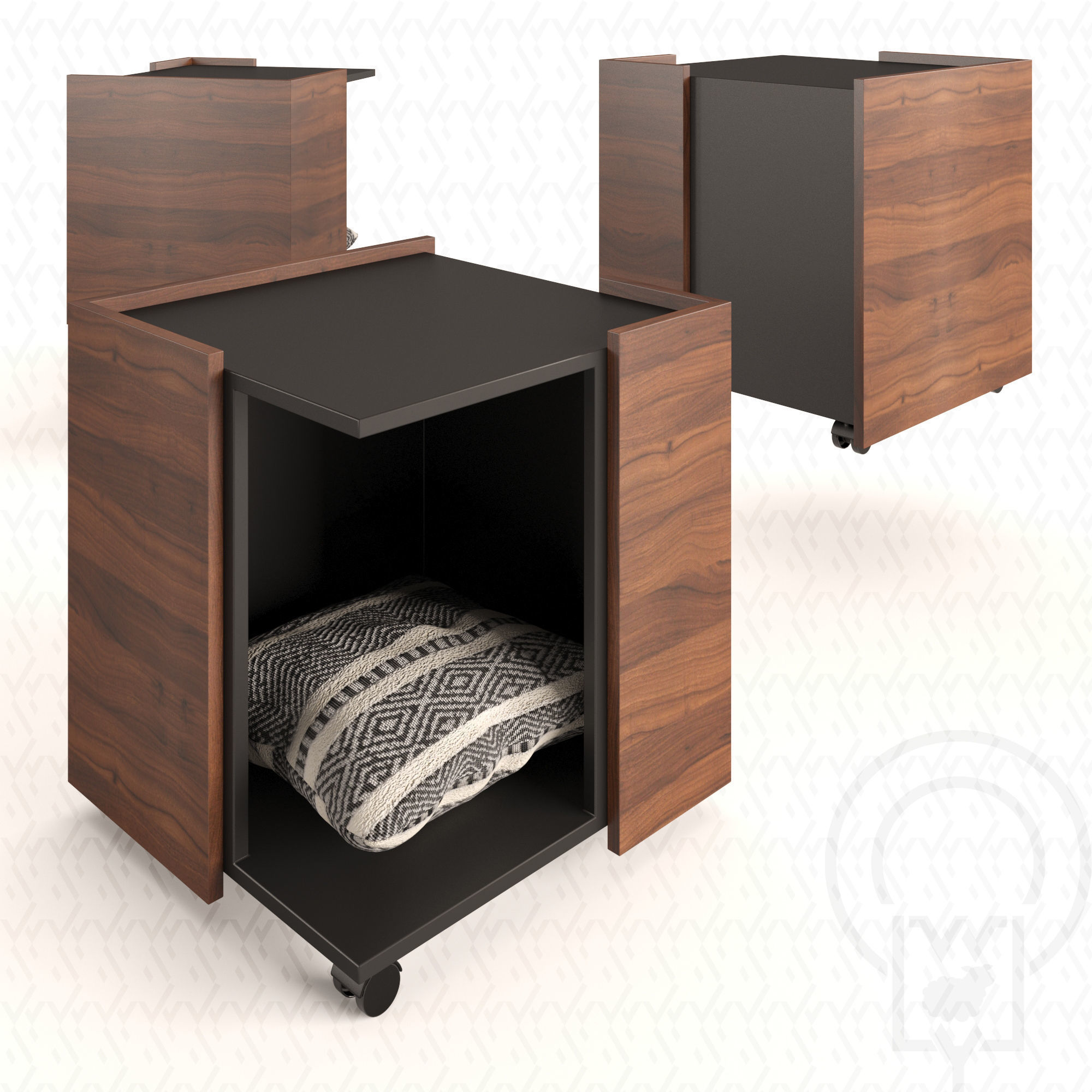 Corner pet House Low-poly 3D model_1