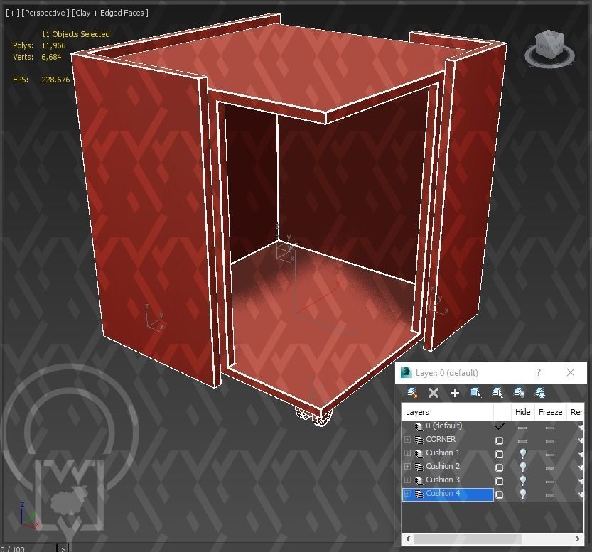 Corner pet House Low-poly 3D model_35